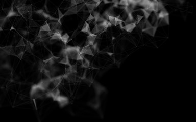 Abstract polygonal space low poly dark background