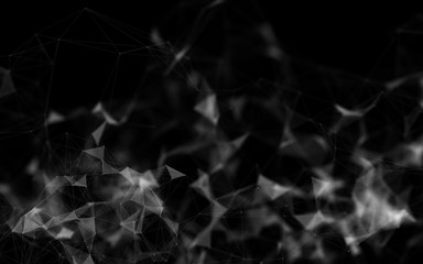 Abstract polygonal space low poly dark background