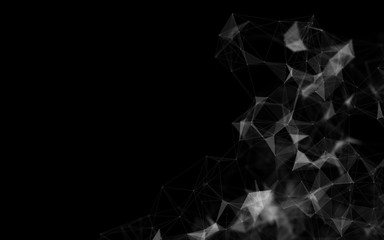 Abstract polygonal space low poly dark background