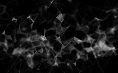 Abstract polygonal space low poly dark background