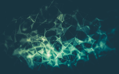 Abstract polygonal space low poly dark background