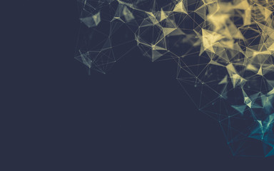 Abstract polygonal space low poly dark background