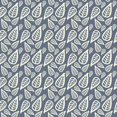 A seamless illustrated leaf background pattern