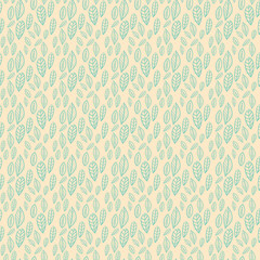 A seamless illustrated leaf background pattern