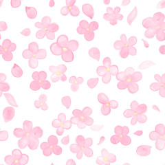 Watercolor floral seamless pattern. Vector background for web, greeting card, textile