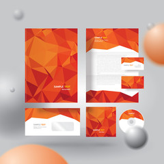 Corporate identity design template abstract polyganal