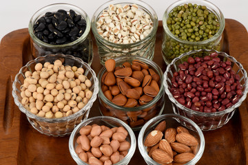 Types of beans, grains, medicinal and clean food for healthy.