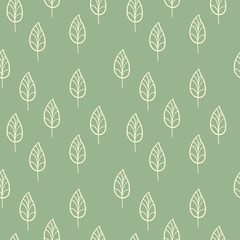A seamless illustrated leaf background pattern