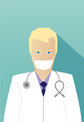 Fototapeta premium Professional doctor avatar icon flat design