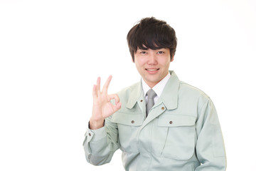 笑顔の作業員