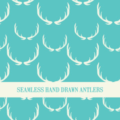 A seamless hand drawn set of antlers