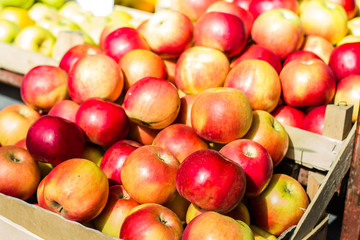 Apple healty fruit on market.