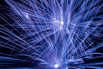 Close up beautiful fireworks in the evening sky , Sparkler close up, Holiday concept