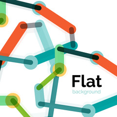 Colorful connected lines on white - abstract background