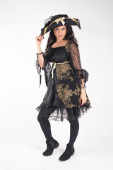 pirate woman isolate studio white screen photography