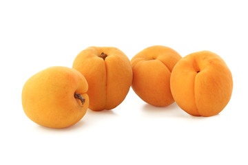Apricots isolated on white