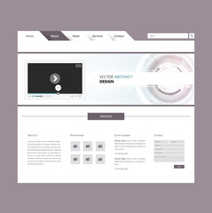 Clean Website Template, Vector Design