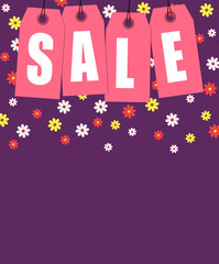 Spring sale tags banner design