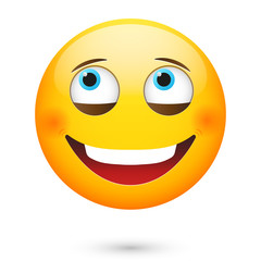 Smile emoticon. Isolated vector illustration on white background