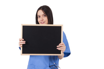 doctor with blackboard