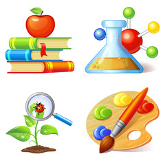 Education icons set isolated on white background