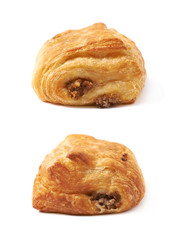 Meat filled pastry bun isolated