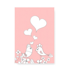 Pink Vintage Greetings/Wedding Card design vector
