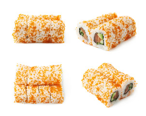 California salmon roll sushi isolated