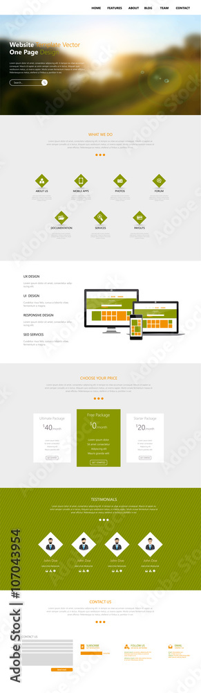 Canvas Prints business one page website design template. vector design.