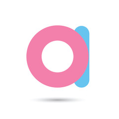 a font vector with blue and pink color on White background, Futu