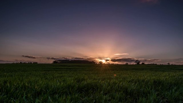 Sunset Time Lapse Rural Countryside