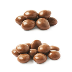 Chocolate glazed nut candy isolated