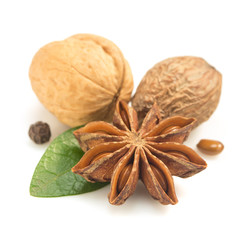 spices and herb isolated on white
