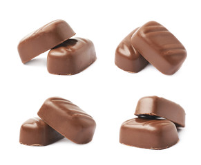 Small chocolate candy bar isolated