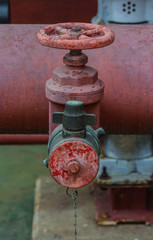 Pipes and valves of the sprinkler system in the automotive industry.