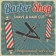 Barber shop retro poster
