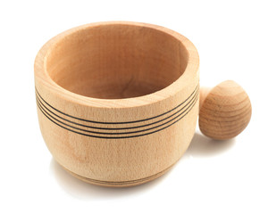 mortar and pestle on white