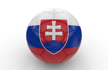 Soccer ball with slovakian flag