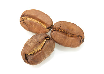 Obraz premium coffee beans isolated on white