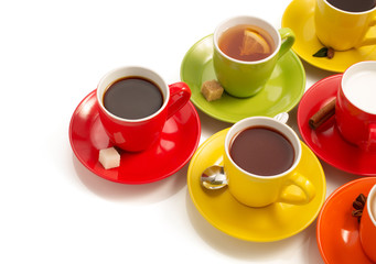 cup of coffee on white
