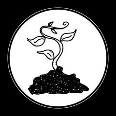 Simple doodle of a plant growing