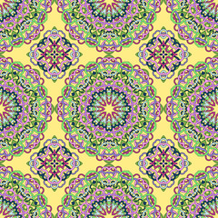 Seamless pattern from abstract elements in ethnic style