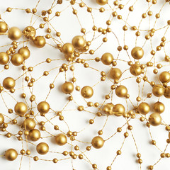 Surface covered with garland beads thread