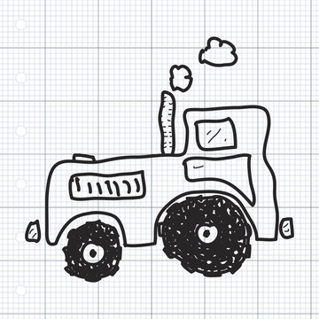 Simple doodle of a tractor