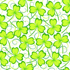 Clover leaves seamless pattern