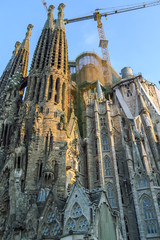 Naklejka premium The Basilica and Expiatory Church of the Holy Family (Sagrada Familia) in Barcelona, Spain
