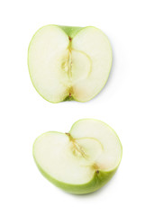 Sliced half of an apple isolated