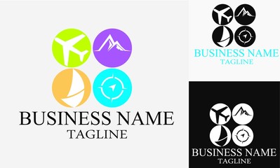 Search Travel Vector Logo with Travel