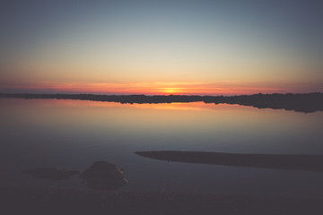 Sunset on the beach with beautiful sky