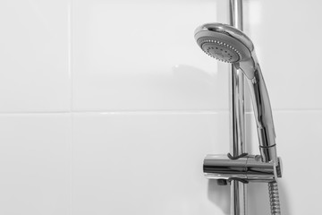 White bathroom shower wall